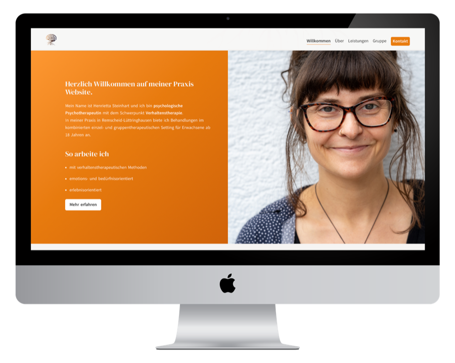 Screenshot der Unterseite von Henrietta Steinhart Psychotherapie